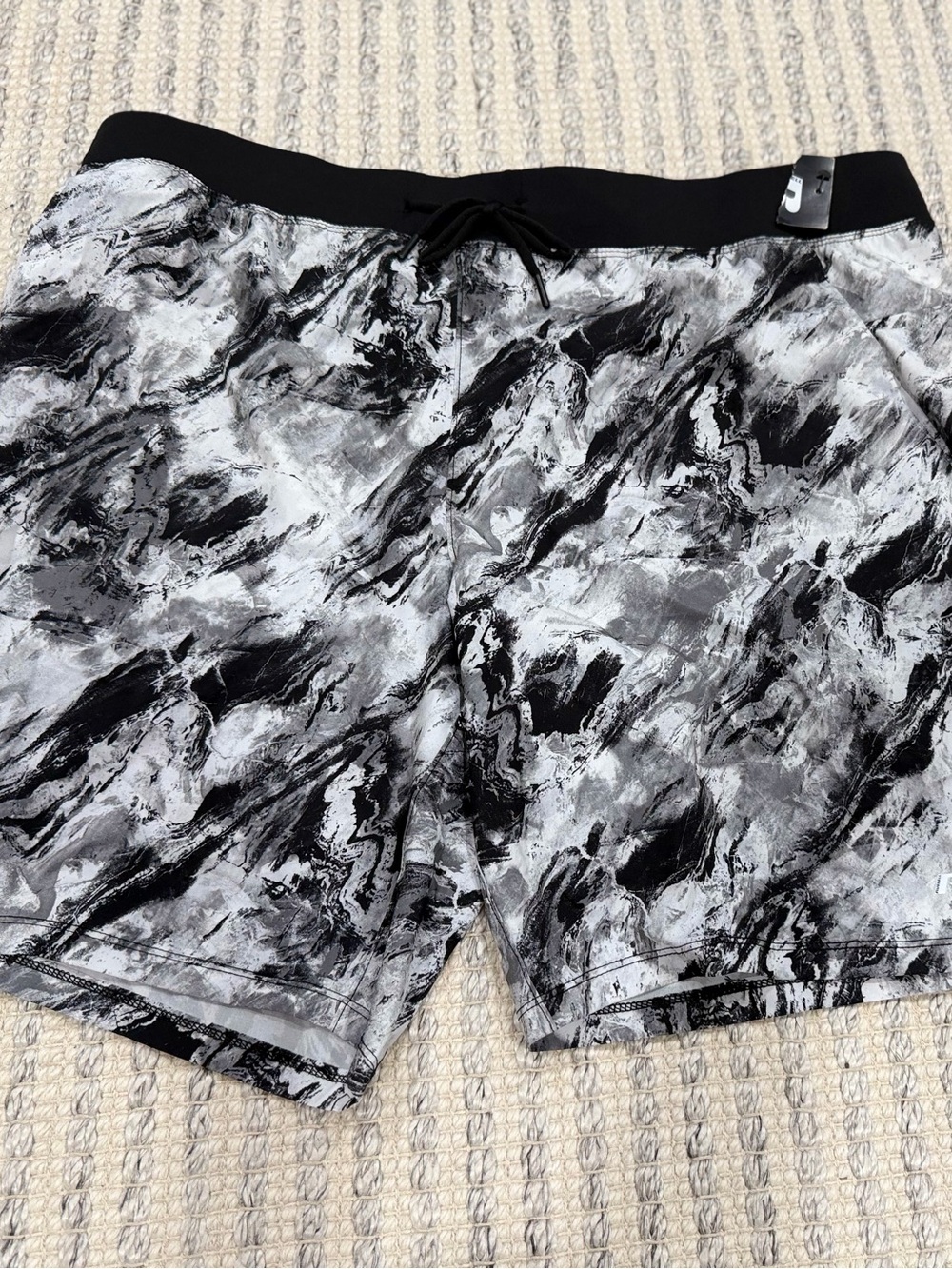Russell Athletic Black & Gray Marble Swim Hybrids